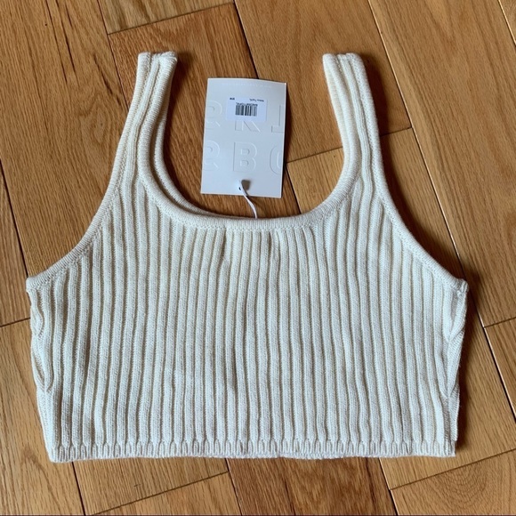 NEW Sabo Skirt Nikkou Knit Crop Tank Top Neutral Cream Neck Acrylic Australia - Picture 7 of 12